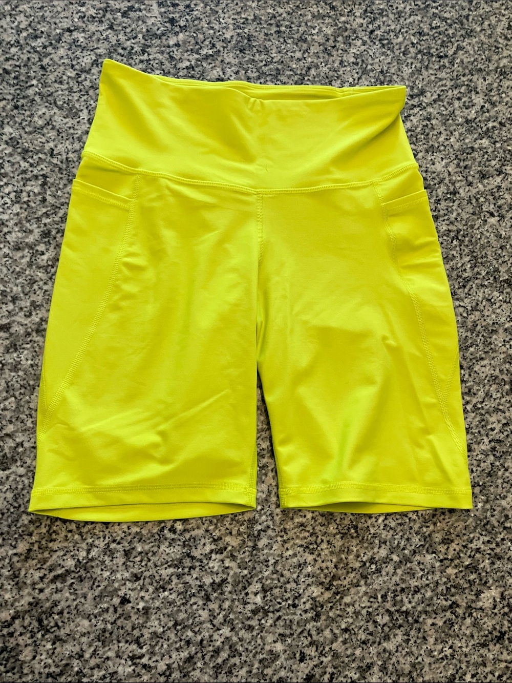 Old Navy Neon Yellow High-Waist Bike Shorts